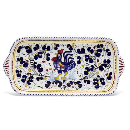 ORVIETO BLUE ROOSTER: Rectangular Tray