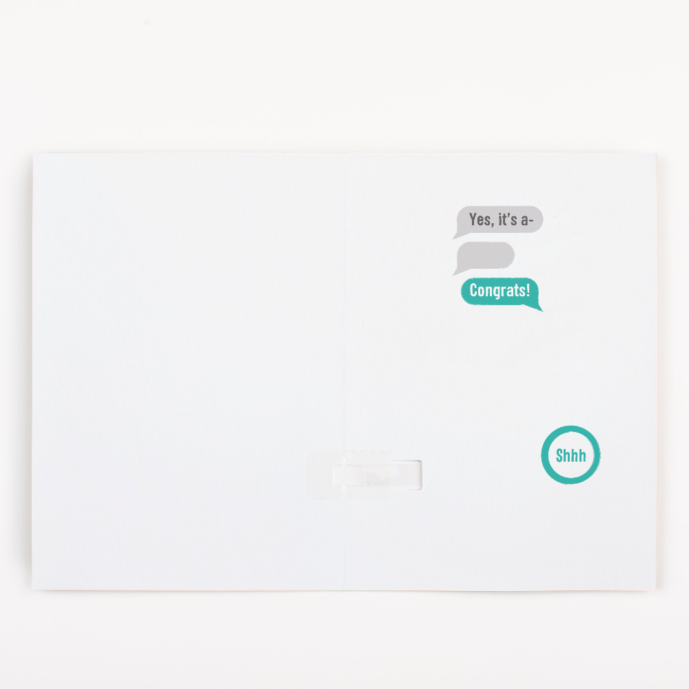 Endless Gender Reveal Card with Fake Off Button Joker Greeting