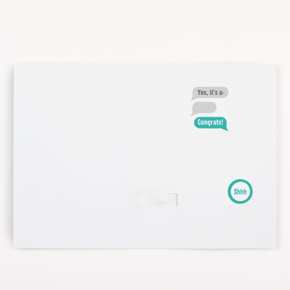 Endless Gender Reveal Card with Fake Off Button Joker Greeting