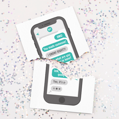 Endless Gender Reveal Card with Fake Off Button Joker Greeting