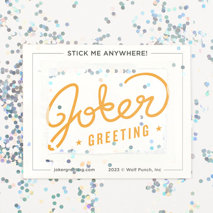 Hide & Prank Meowy Glitter Trap Joker Greeting