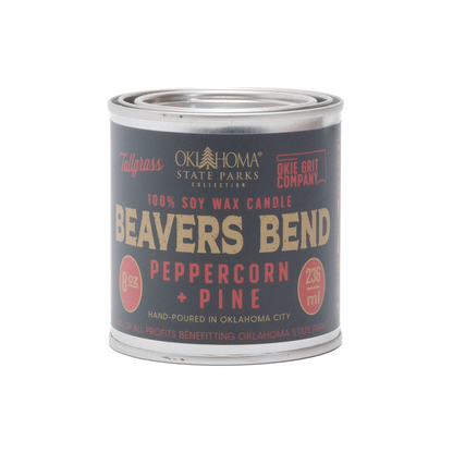 Beavers Bend: Peppercorn + Pine Soy Wax Candle Tallgrass Supply