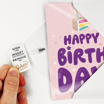 Endless Birthday Cake Card with Glitter Joker Greeting