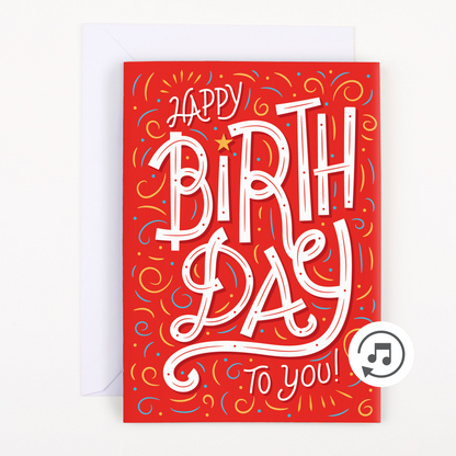 Endless Birthday Card with Glitter Joker Greeting