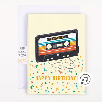 Endless "Never Gonna Give You Up" Birthday Card with Glitter Joker Greeting