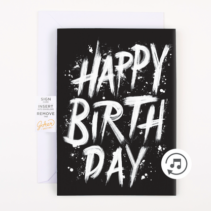 Endless Screamer Birthday Card with Glitter Joker Greeting