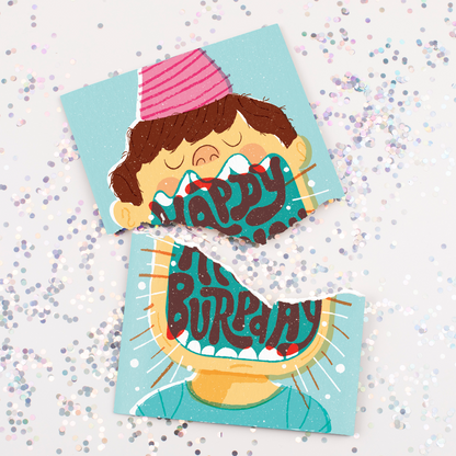 Endless Burp Day Card with Glitter Joker Greeting
