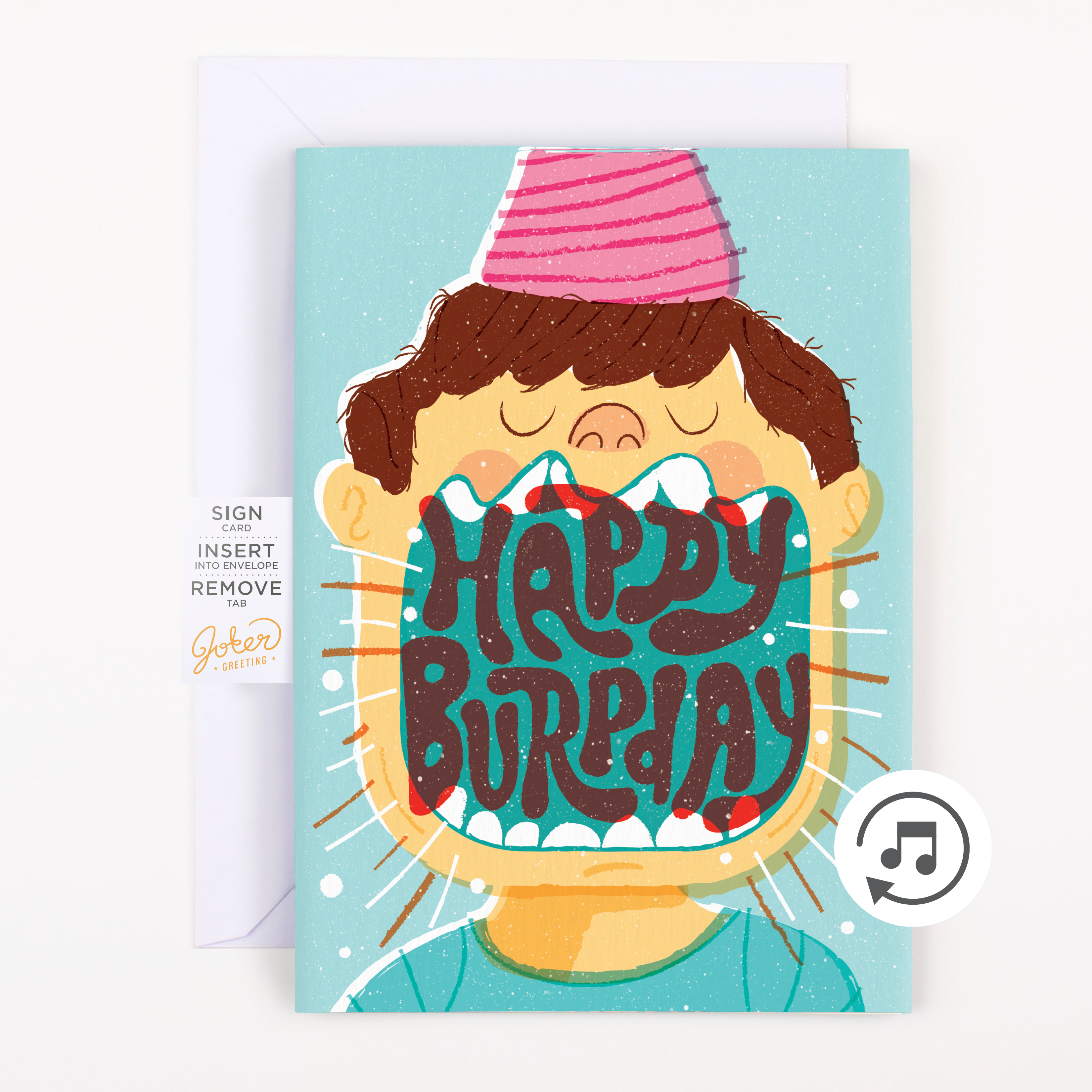 Endless Burp Day Card with Glitter Joker Greeting
