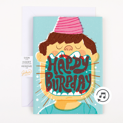Endless Burp Day Card with Glitter Joker Greeting