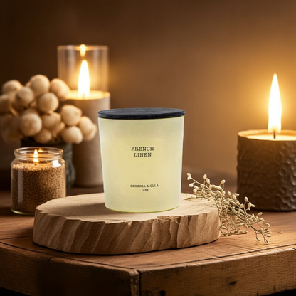 Cereria Molla - French Linen Ivory 3 wick XL Candle - 21 oz / 600 g - Coastous