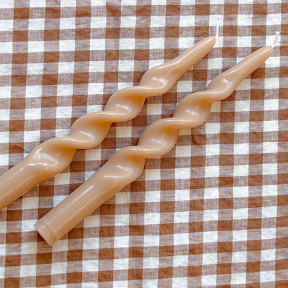 20 Caramel Swirl Candles - 10 Packs of 2 Ro'Table