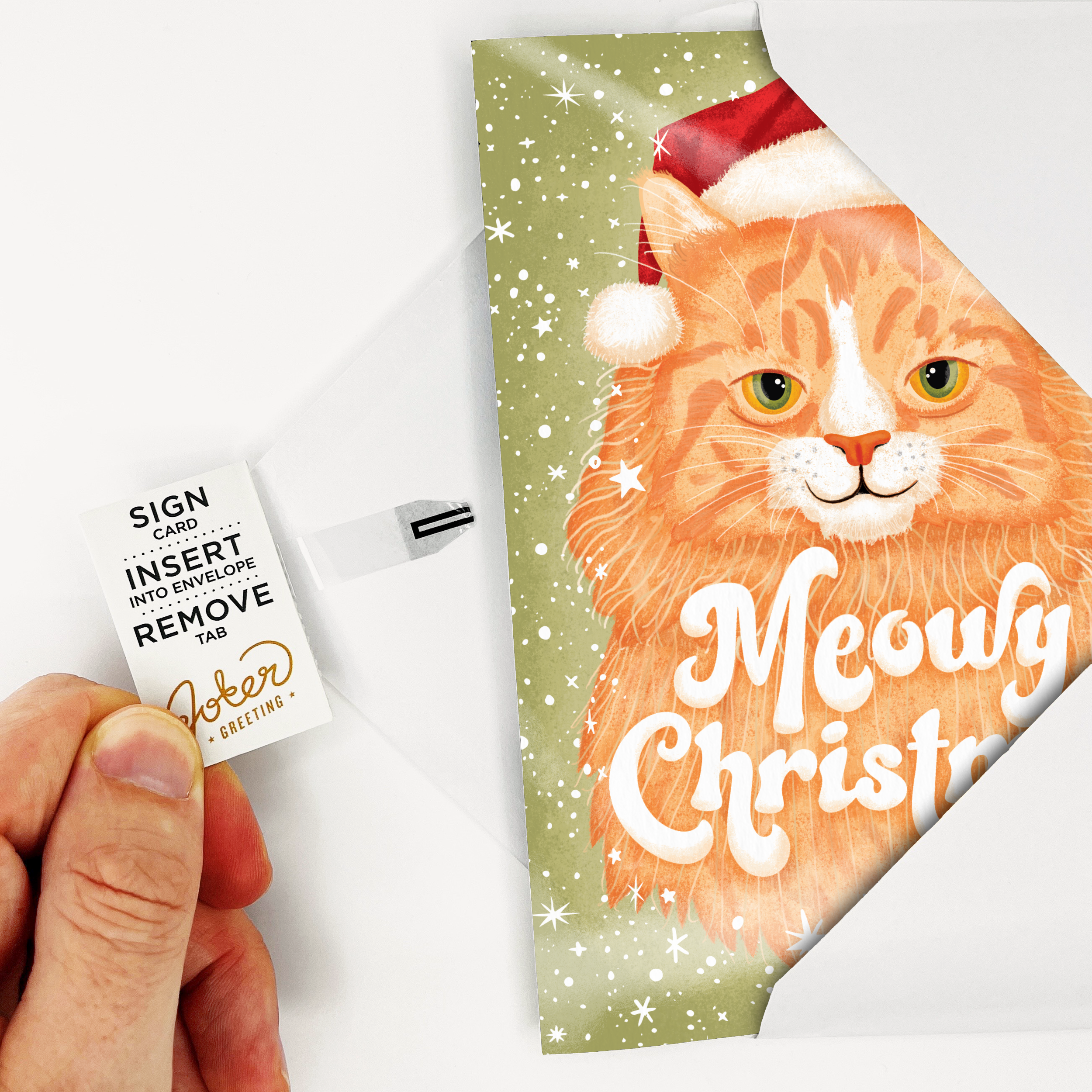 Endless Meowy Christmas Card with Glitter Joker Greeting