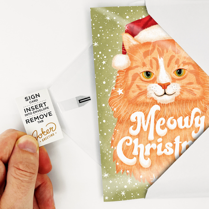 Endless Meowy Christmas Card with Glitter Joker Greeting