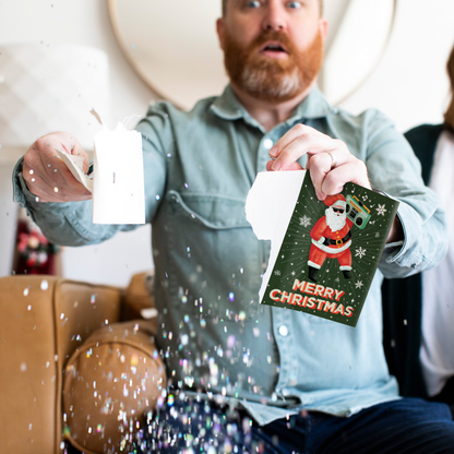 Endless Never Gonna Give you Up Christmas With Glitter Joker Greeting