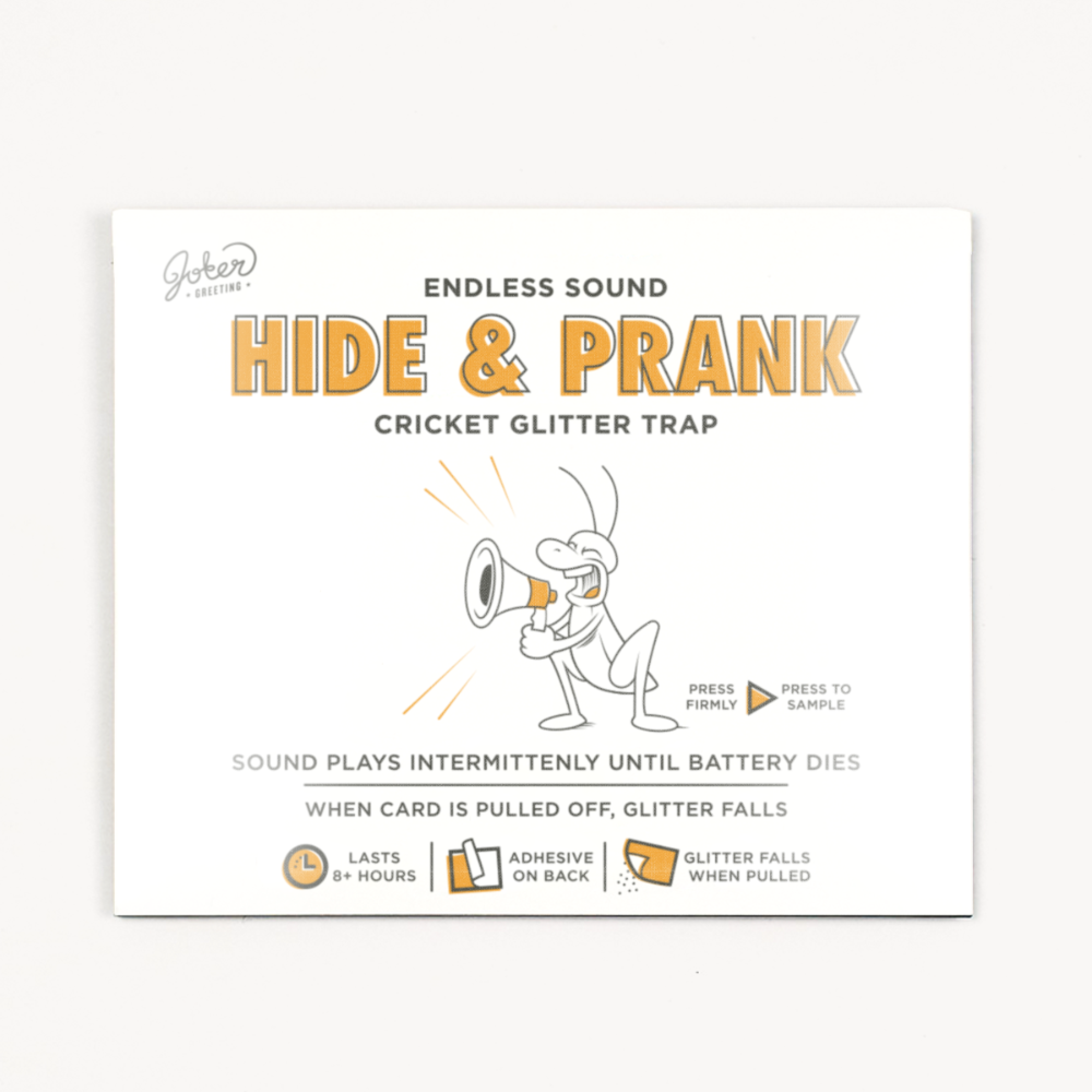 Hide & Prank Cricket Glitter Trap Joker Greeting