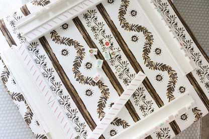 Scalloped Square Table Topper | Boxwood Garden - Espresso