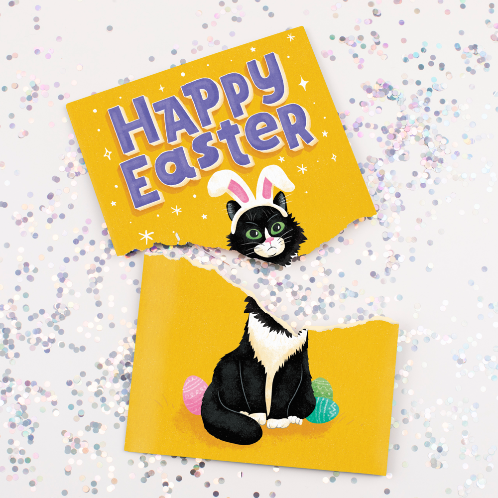 Endless Easter Card With Glitter Joker Greeting