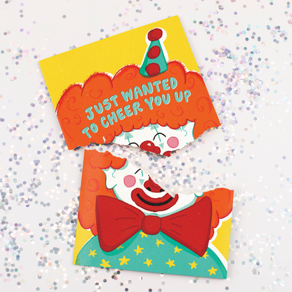 Endless Encouragement Clown Card with Glitter Joker Greeting