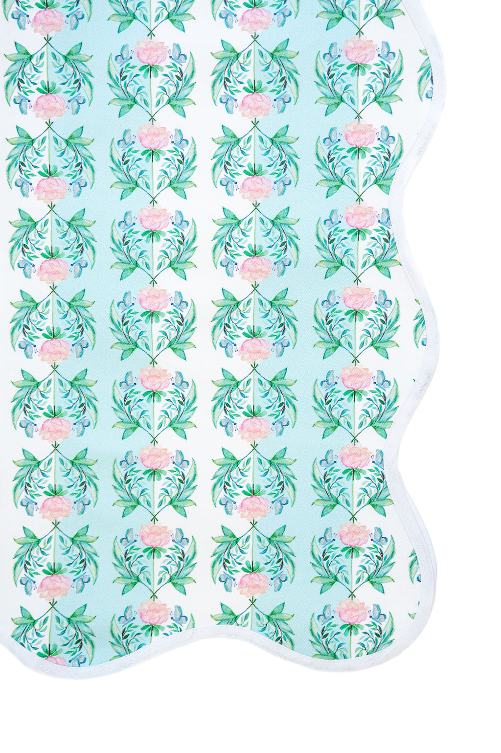 Scalloped Square Game Table Topper | Garden Rose