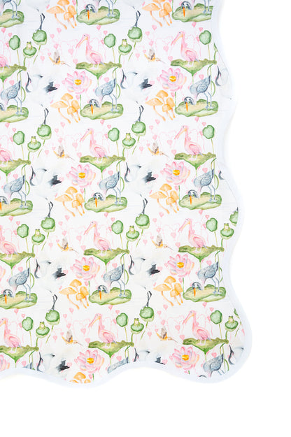 Scalloped Square Game Table Topper | Waterlily