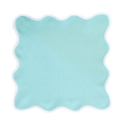 Linen Scalloped Square | Turquoise