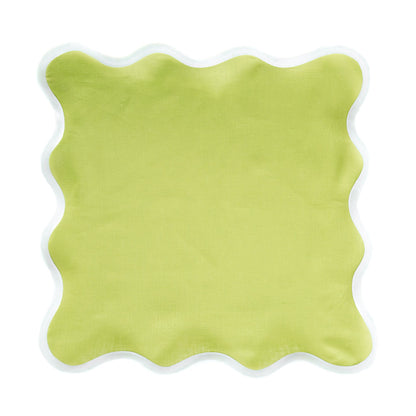 Linen Scalloped Square | Lime