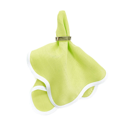 Linen Scalloped Square | Lime