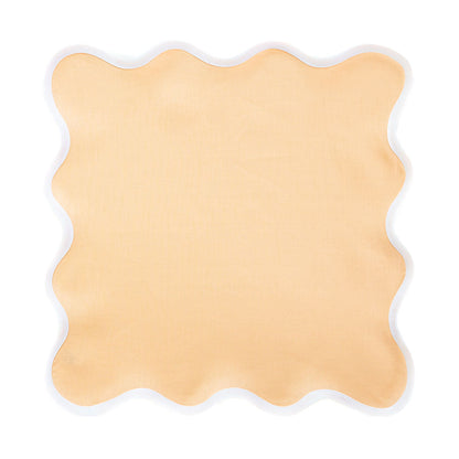 Linen Scalloped Square | Poppy Peach