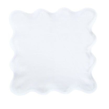 Linen Scalloped Square | Lily White