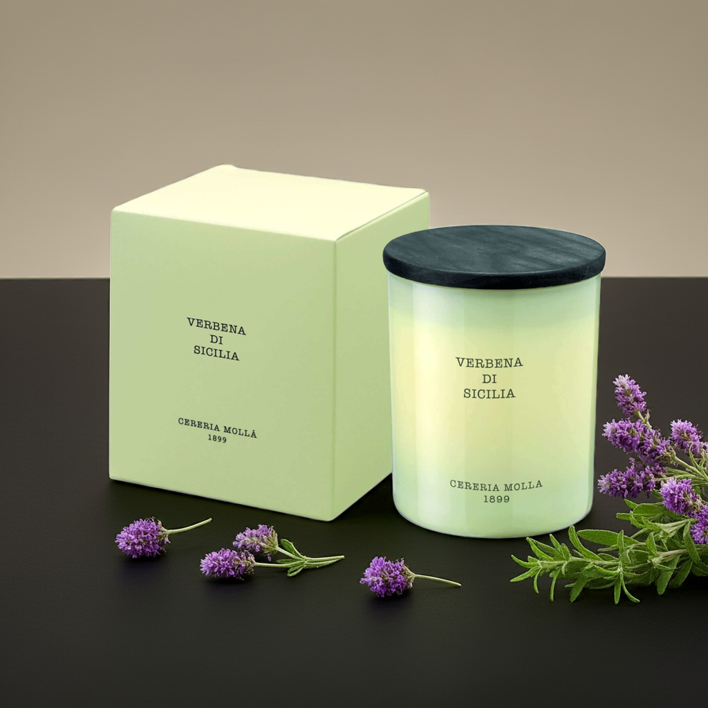 Cereria Molla - Verbena di Sicilia Ivory Premium Candle - 8 oz / 230 g - Coastous
