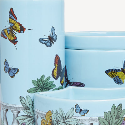 Fornasetti NEL MENTRE Set of 3 Candles – Farfalle e Balaustra, Giardino Segreto