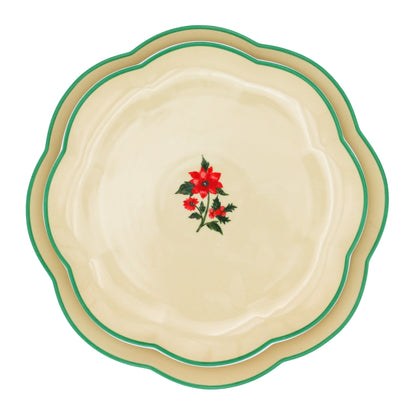 Fabled Flora Scalloped Dinner Plate - Case of 12 Plates (+3 Bonus Plates) Ro'Table