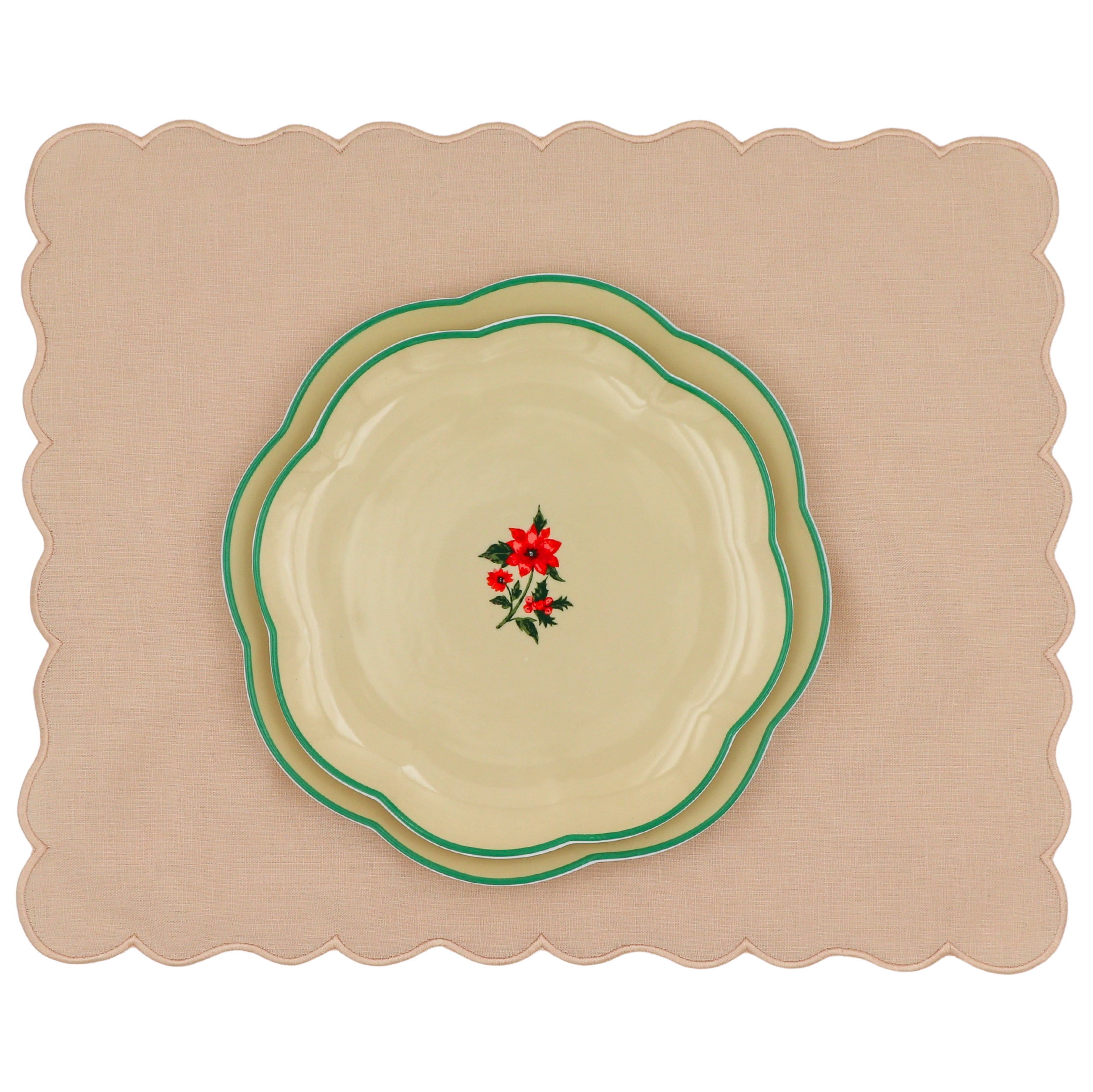 Fabled Flora Scalloped Starter Plate - Case of 12 Plates (+3 Bonus Plates) Ro'Table