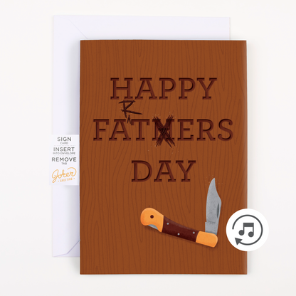 Endless Farting Father's Day Card with Glitter and Stickers Surprise Joker Greeting