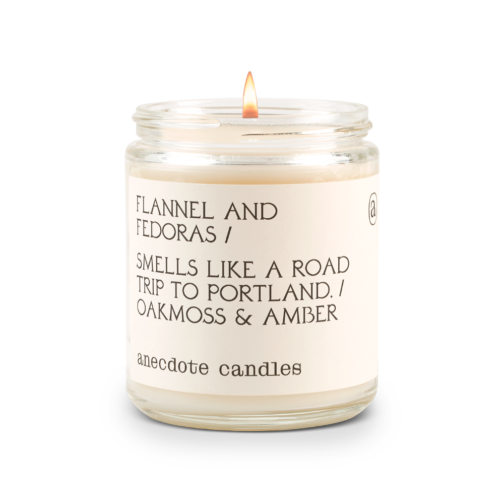 Flannel & Fedoras Anecdote Candles