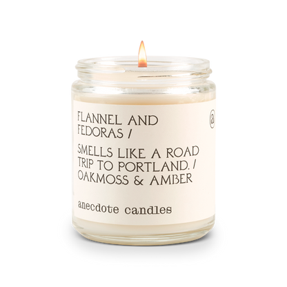 Flannel & Fedoras Anecdote Candles