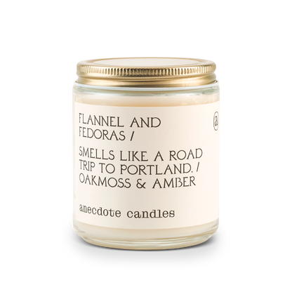Flannel & Fedoras Anecdote Candles