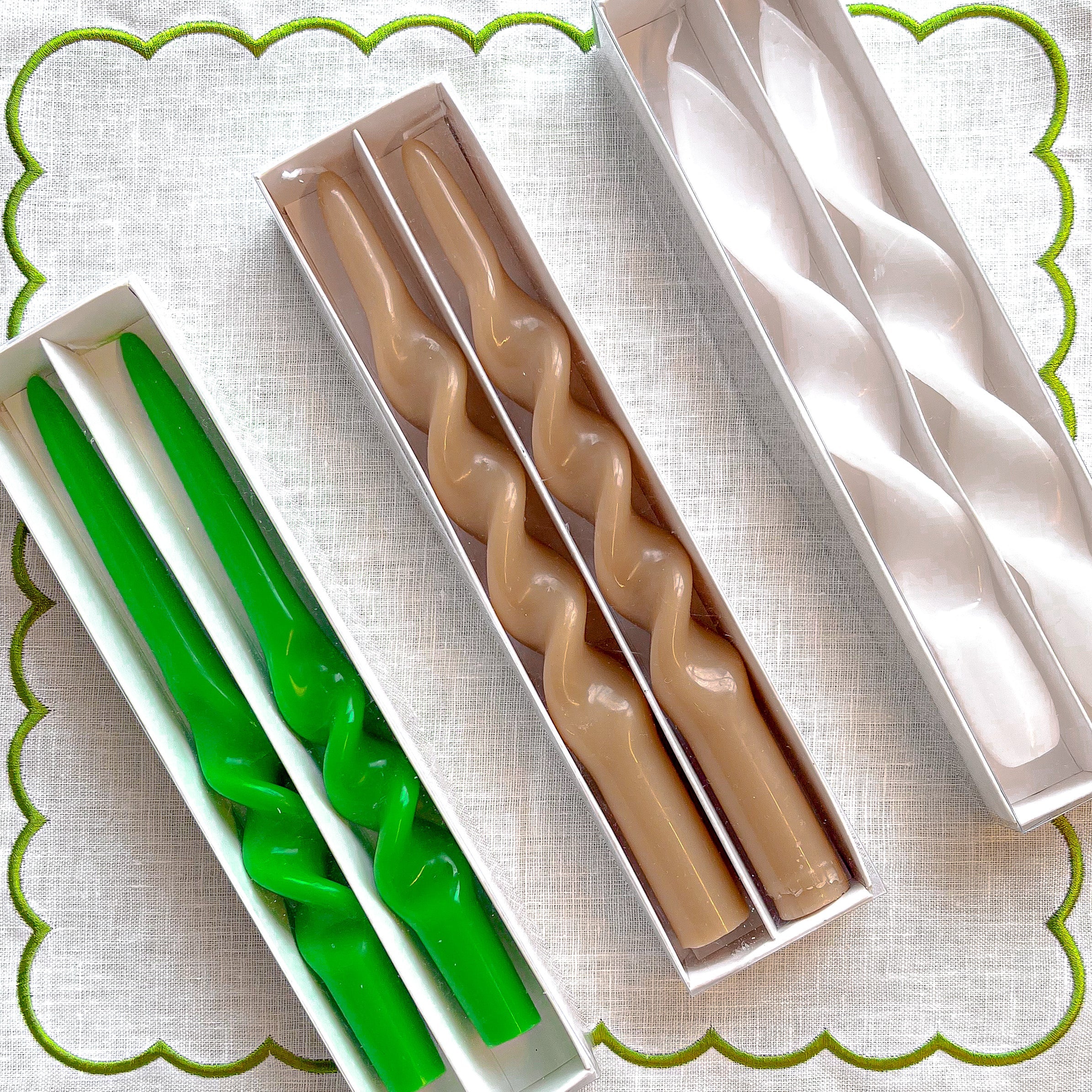 20 Forest Fern Twisted Candle - 10 Packs of 2 Ro'Table