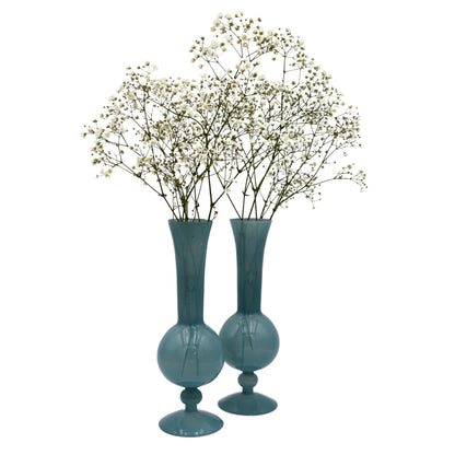 Frosted Blue Haze Vase - Pair Ro'Table