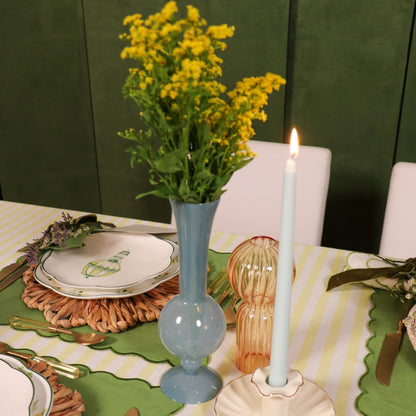 Frosted Blue Haze Vase - Pair Ro'Table