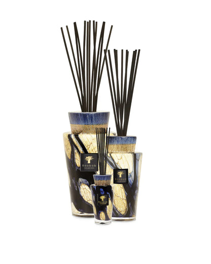 Baobab Collection Diffuser TOTEM STONES LAZULI in three sizes with elegant blue and gold design.