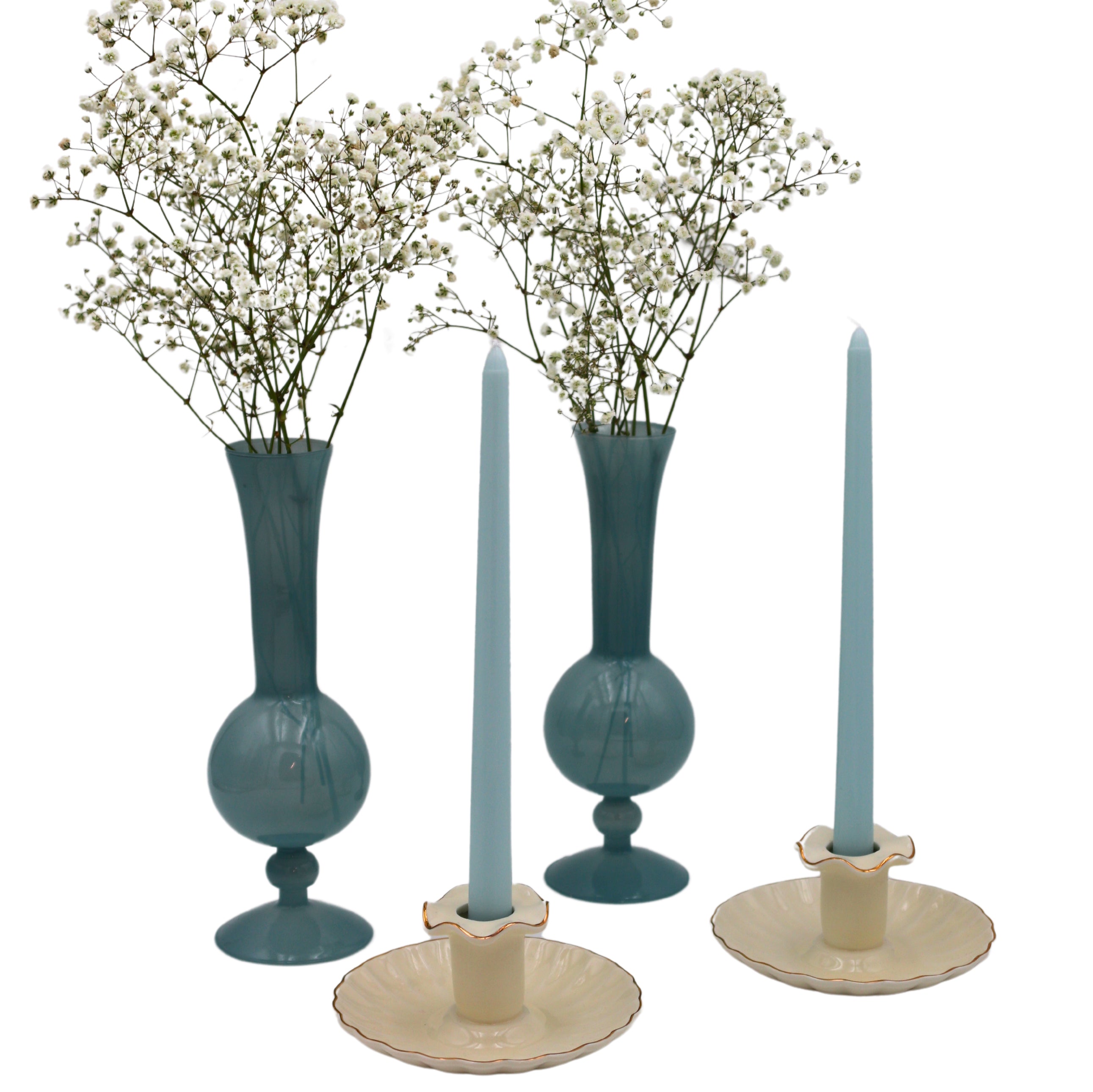 Gilded Cream Candle Holder - Pair Ro'Table