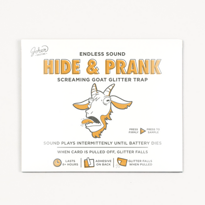 Hide & Prank Goat Glitter Trap Joker Greeting