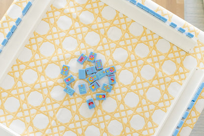 Scalloped Square Table Topper | Gold Cane