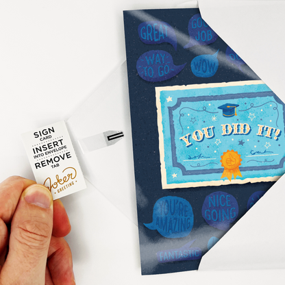 Endless Off-tune Graduation Card with Glitter Joker Greeting