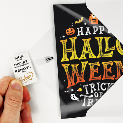 Endless Halloween Card with Glitter and Sticker Surprise Joker Greeting