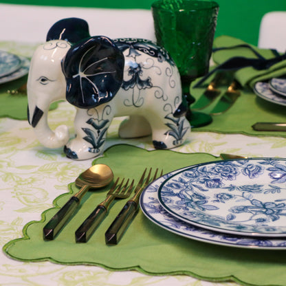 Hand-painted Embera and Nyala Elephants - Pair Ro'Table