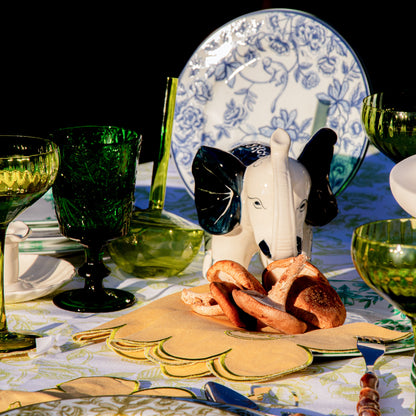 Hand-painted Embera and Nyala Elephants - Pair Ro'Table