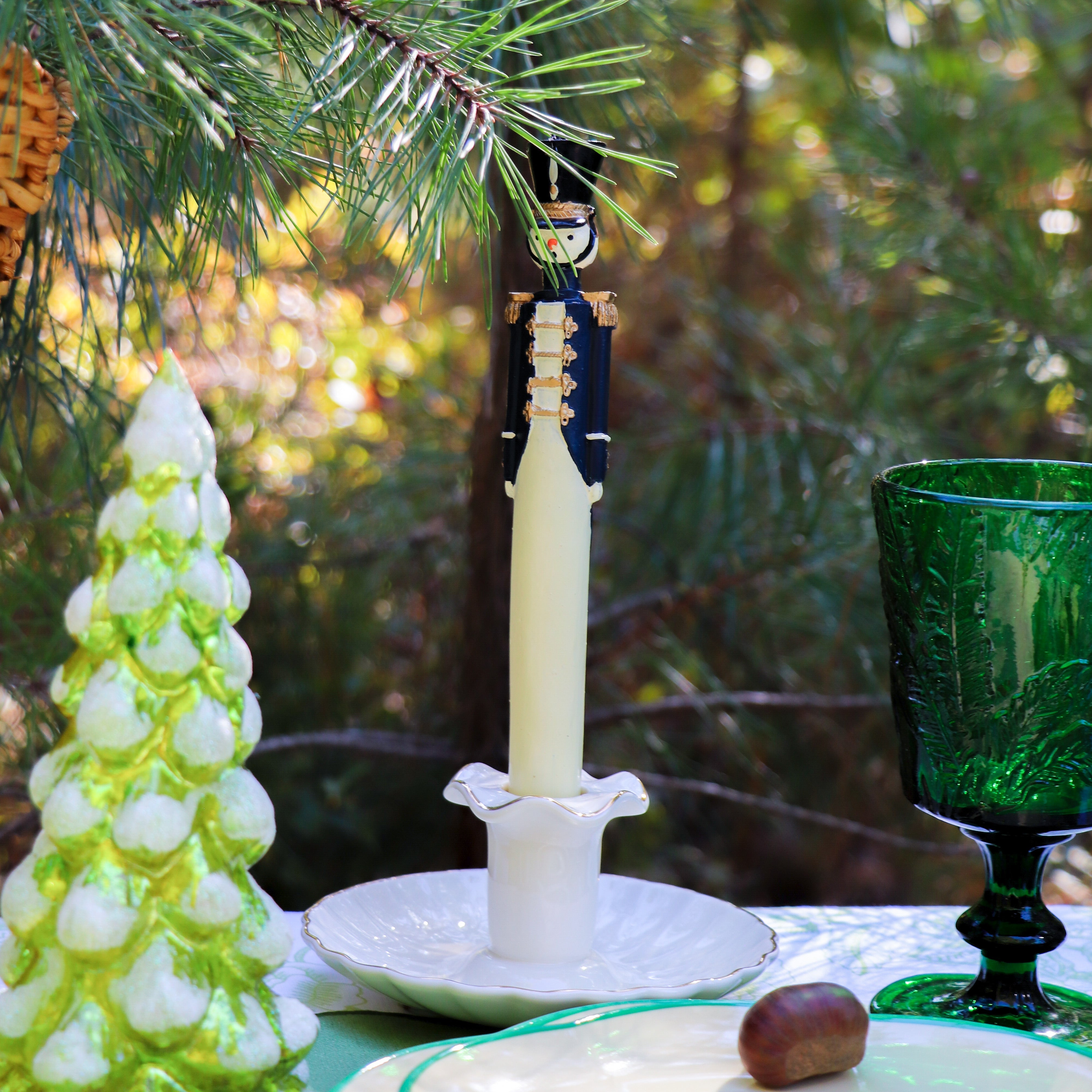 20 Handpainted Navy Blue Royal Guard Candles - Case of 10 packs Ro'Table