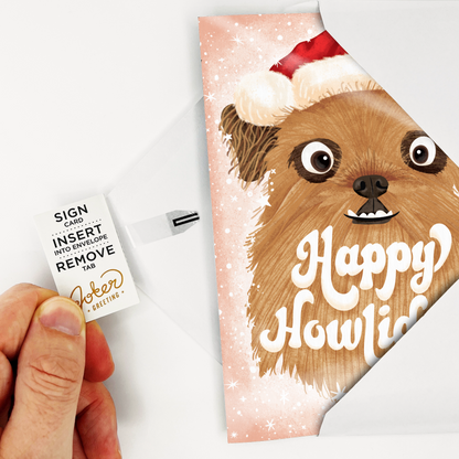 Endless Dog Christmas Card with Glitter Joker Greeting